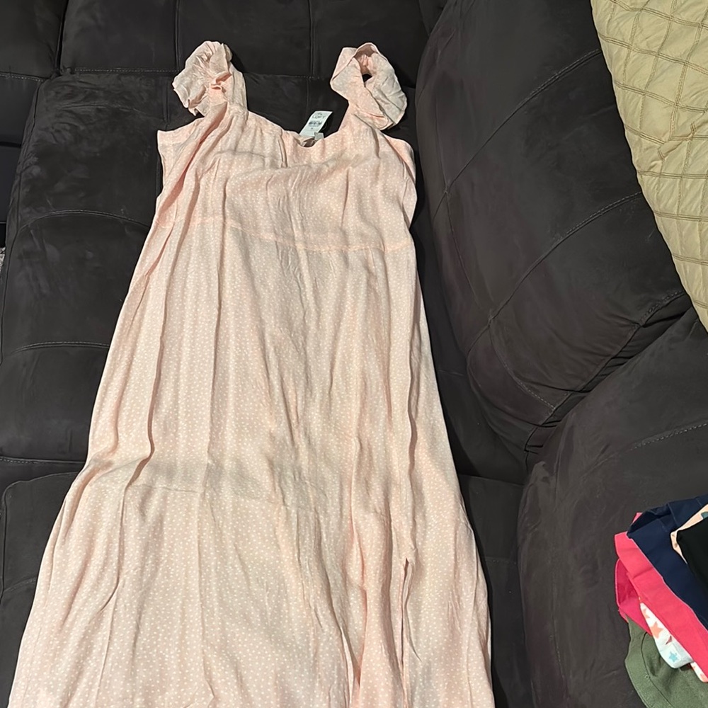 LOFT Blush Pink Ruffled Dress